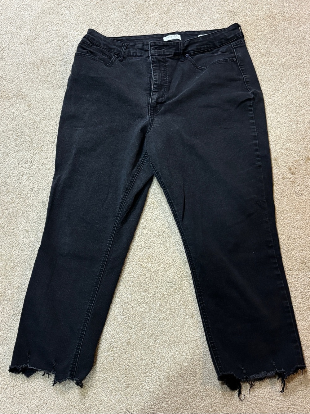 Classic Sofia Jeans by Sofia Vergara Black Jeans - Clean Straight Fit Size 16